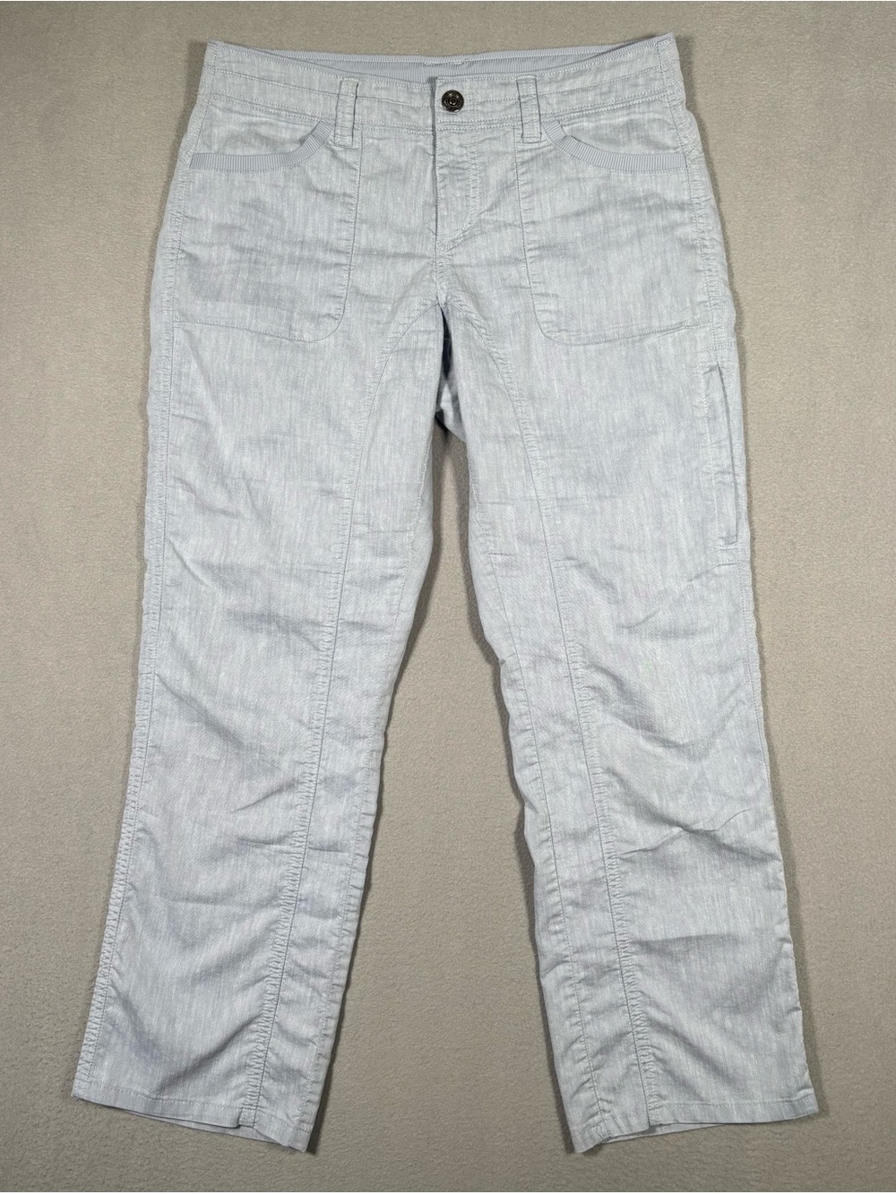 Kuhl Cabo Hiking Pants Women’s 6 Short Blue Linen Blend Outdoor Lightweight